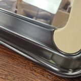 70s square mirror in plastic and skai