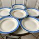 lot of 6 flat plates sky blue Saint-Amand model "Languedoc" 50s