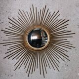 Large vintage mirror chaty vallauris 80 cm, sun, witch's eye