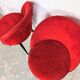 Pair of vintage 1960s cocktail chairs in red velvet.