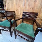 Set of 6 chairs and 2 armchairs by Gaston Poisson