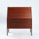 Kai Kristiansen model 63 desk teak secretaire with vanity mirror, 1960s