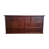 Chest of drawers braided rattan and wood