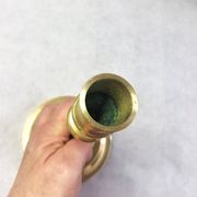 19th century gilded copper torch candle holder