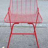 6 wired metal mesh chairs
