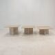 Set of 3 italian travertine coffee or side tables, 1980s