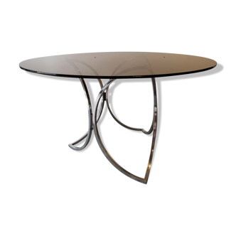 Chrome and glass table 1970s