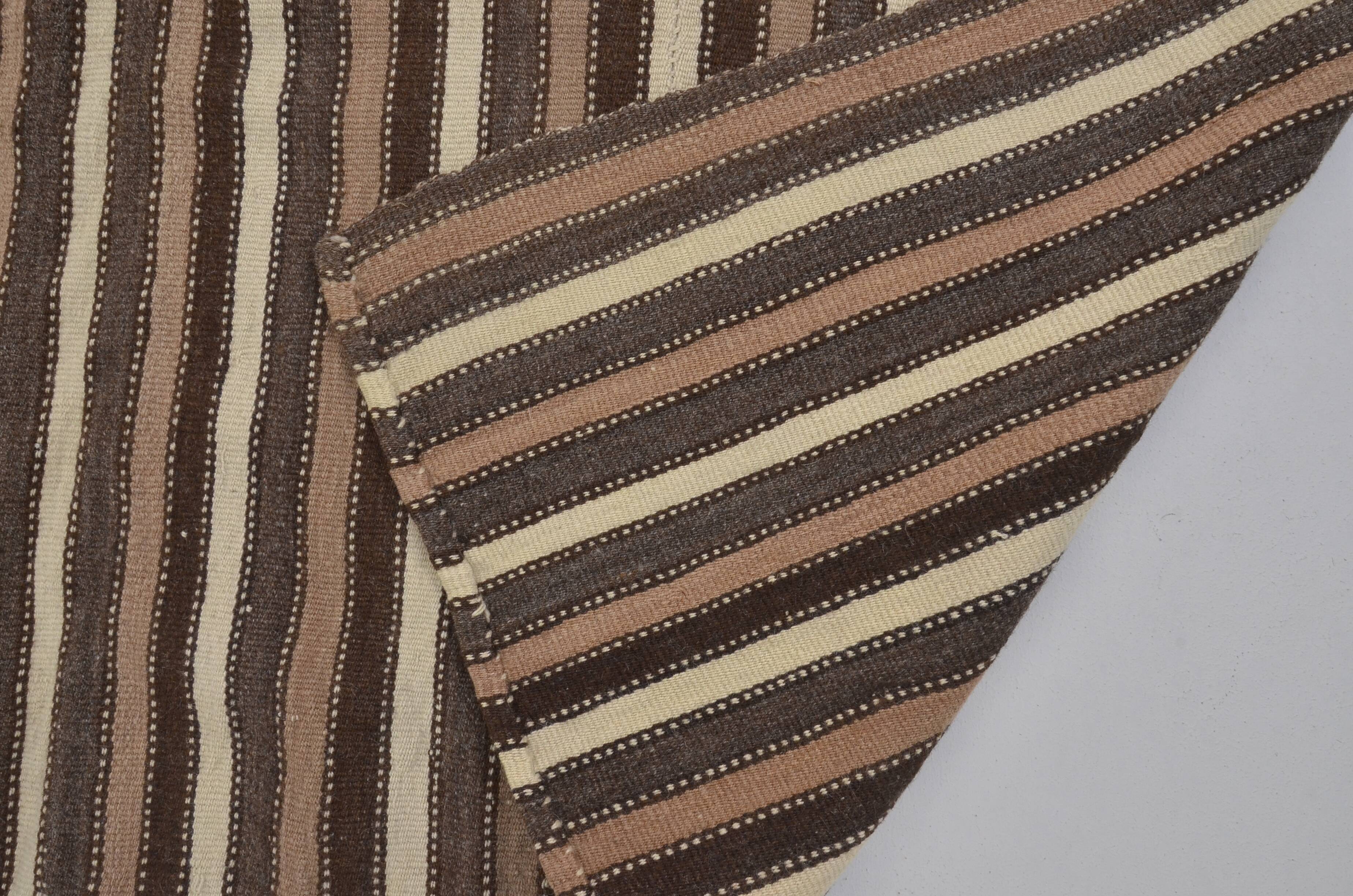 Neutral Stripe Handmade Kilim Rug sku 1676