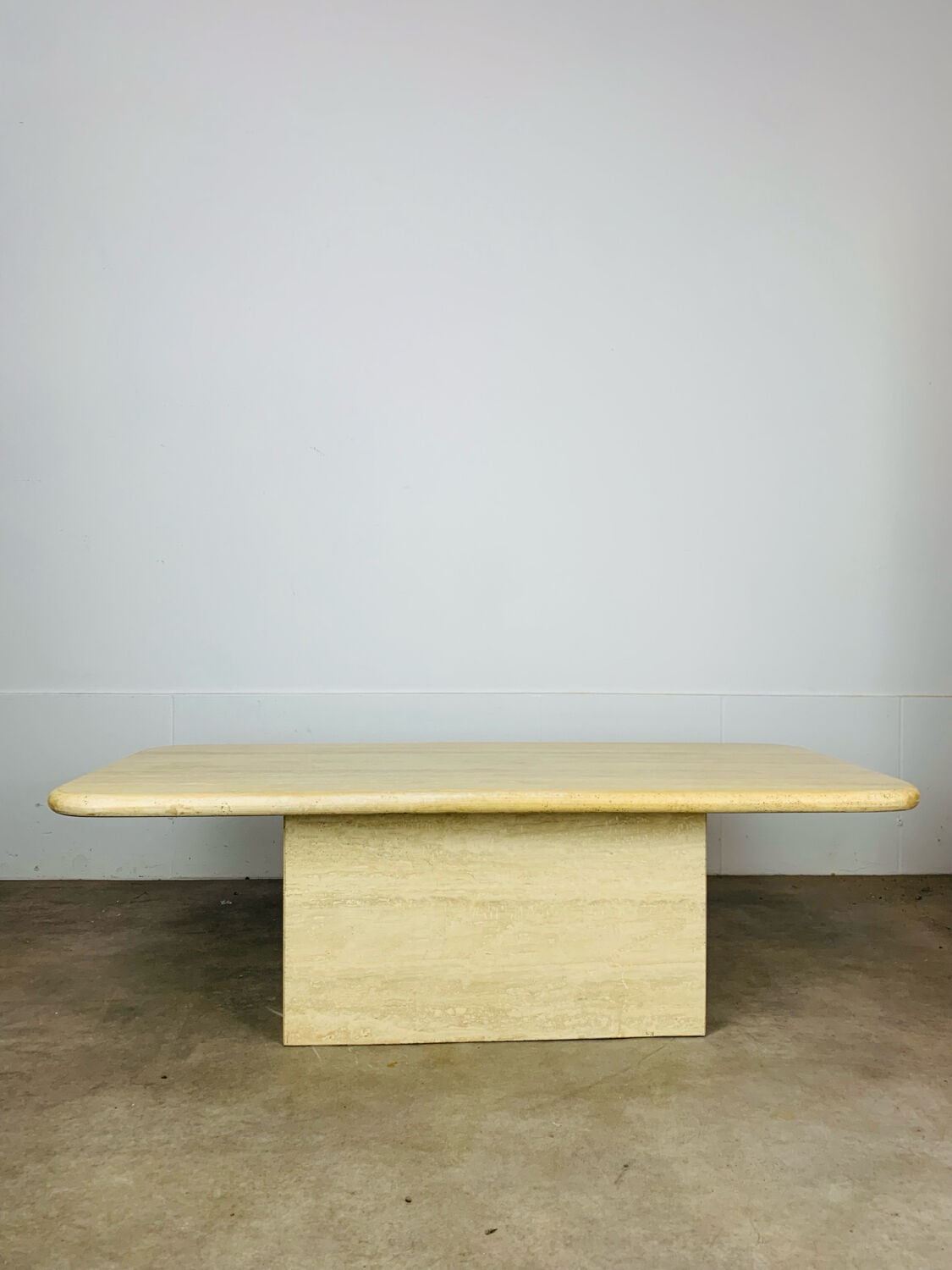 Rectangular travertine coffee table