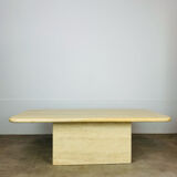 Rectangular travertine coffee table