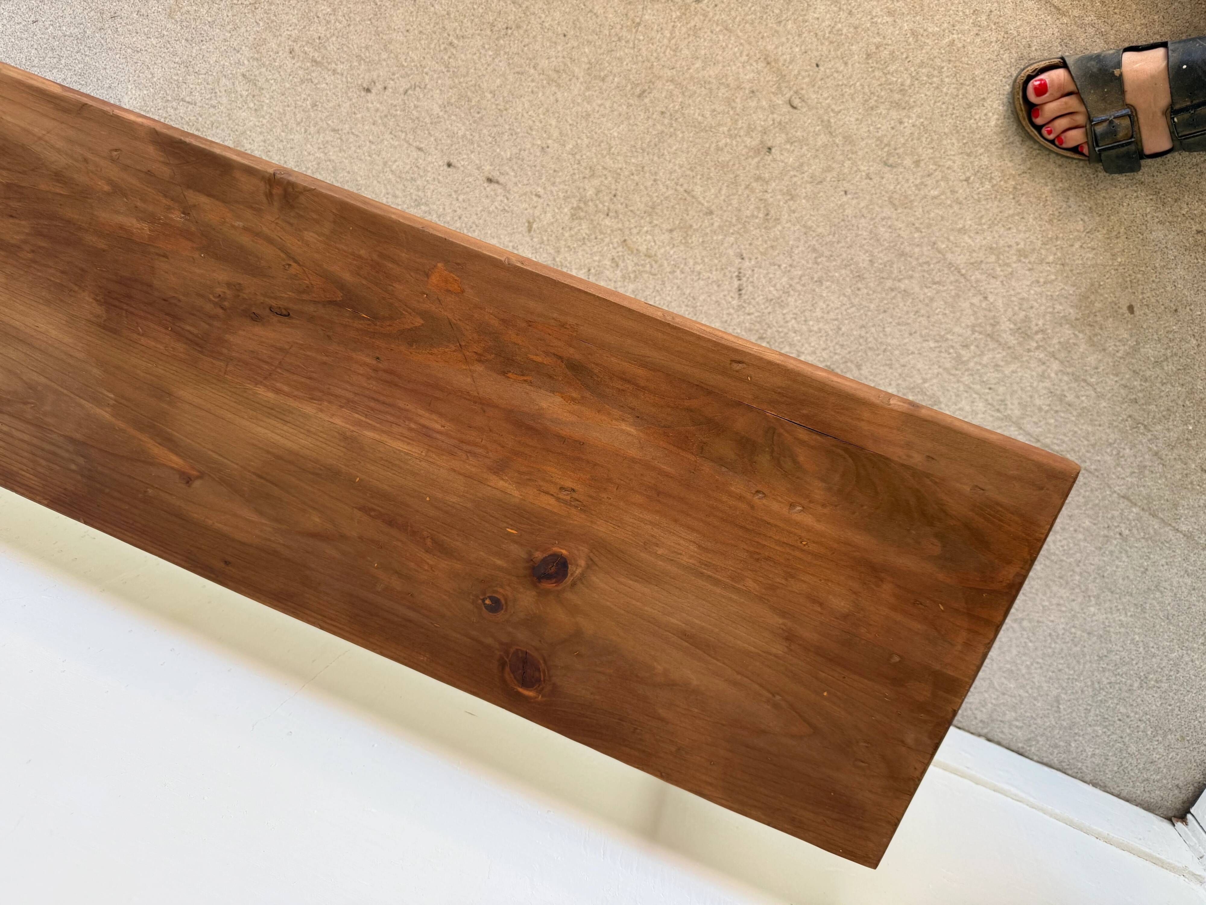 Vintage farmhouse bench made of solid wood