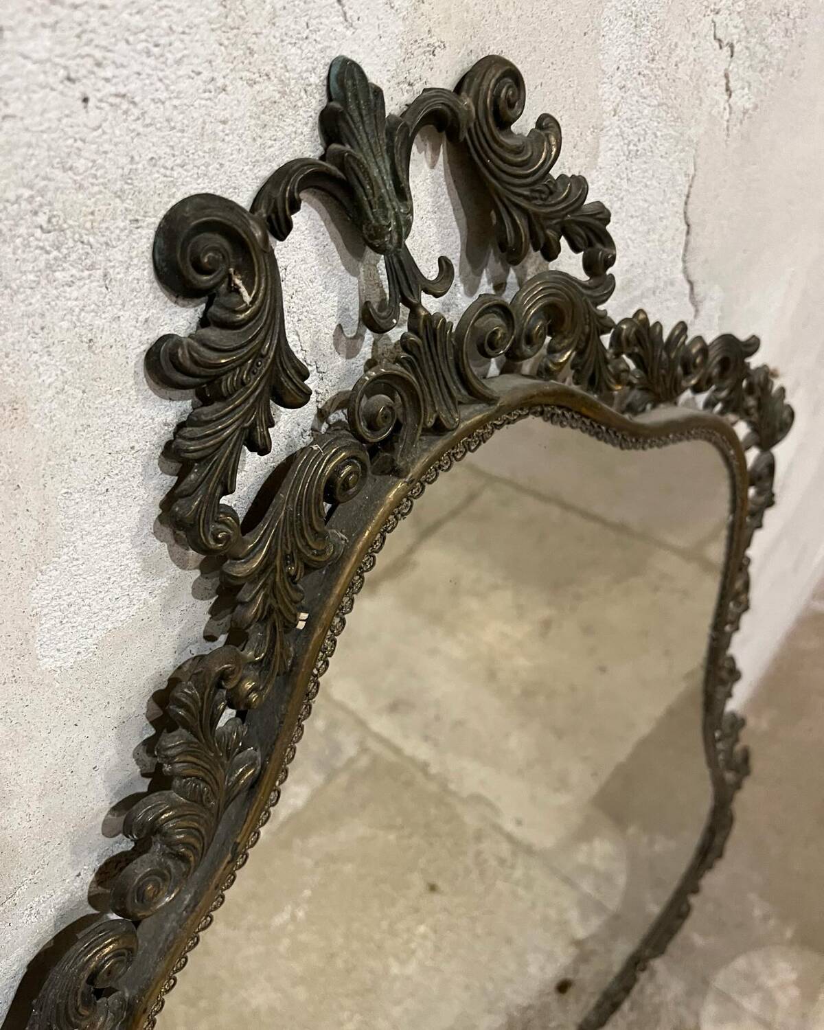 Large brass mirror 1930s/40s