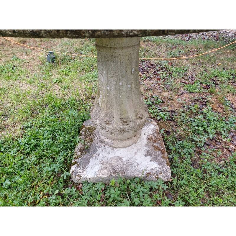 Table de jardin en ciment féraillé des années 60