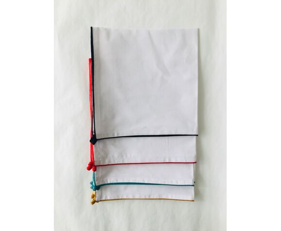 Hand-embroidered cotton napkins