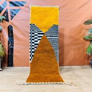 Handmade wool runner rug 300cmx70cm