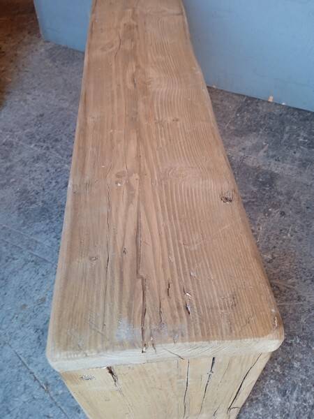 Bench 120 cm old solid wood with patina