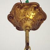 1900s Brass and Crystal Cascade Chandelier