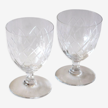 2 verres à vin cristal