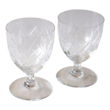 2 crystal wine glasses