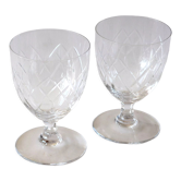 2 crystal wine glasses