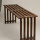 Interior slatted bench in fir - brutalist style, 1960s