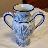 Blue amphora vase of Nevers Montagnon