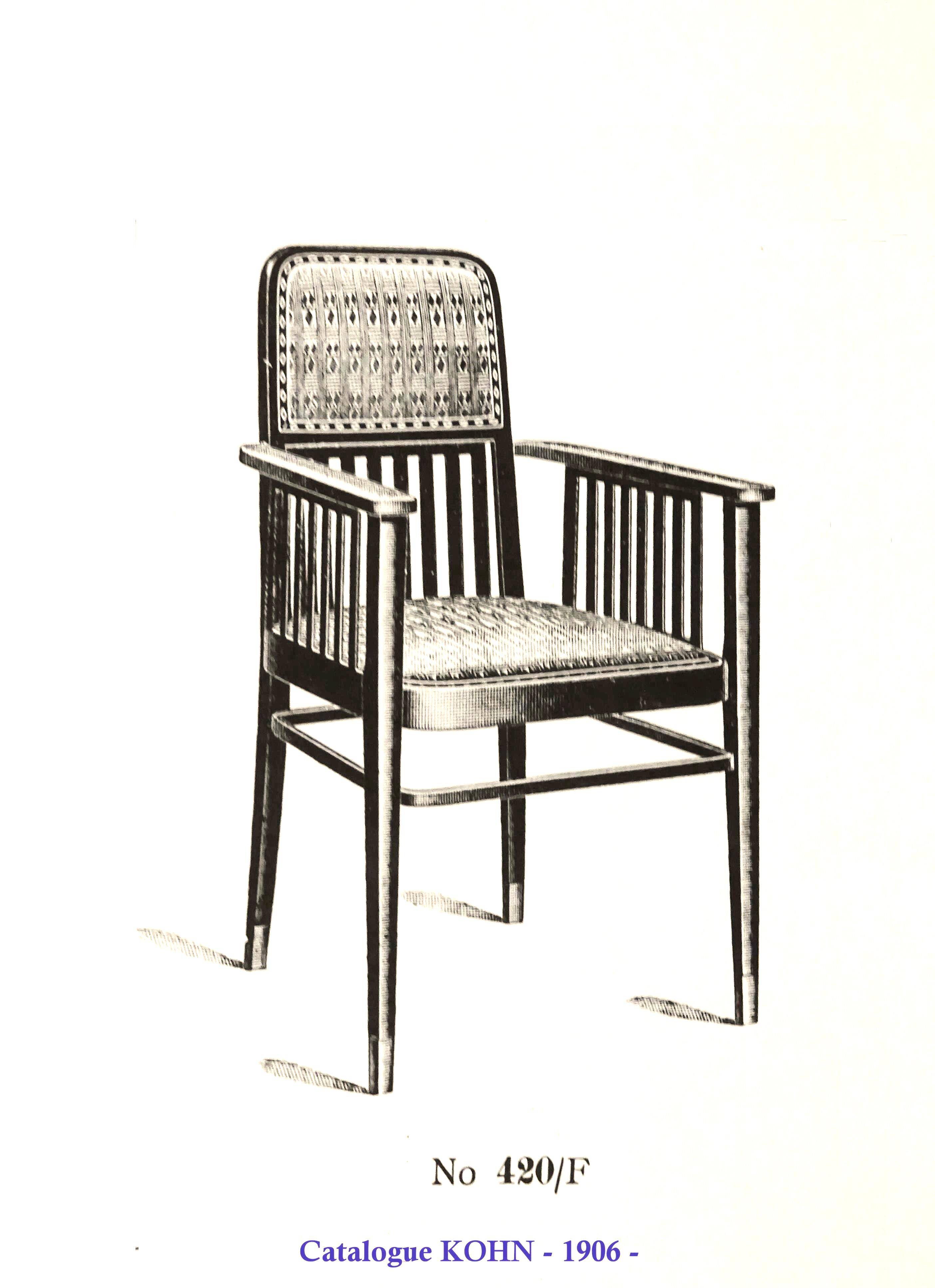 Kohn Vienna Secession Armchair No. 420, Thonet manufacture, 1925