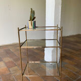 Brass and glass side table