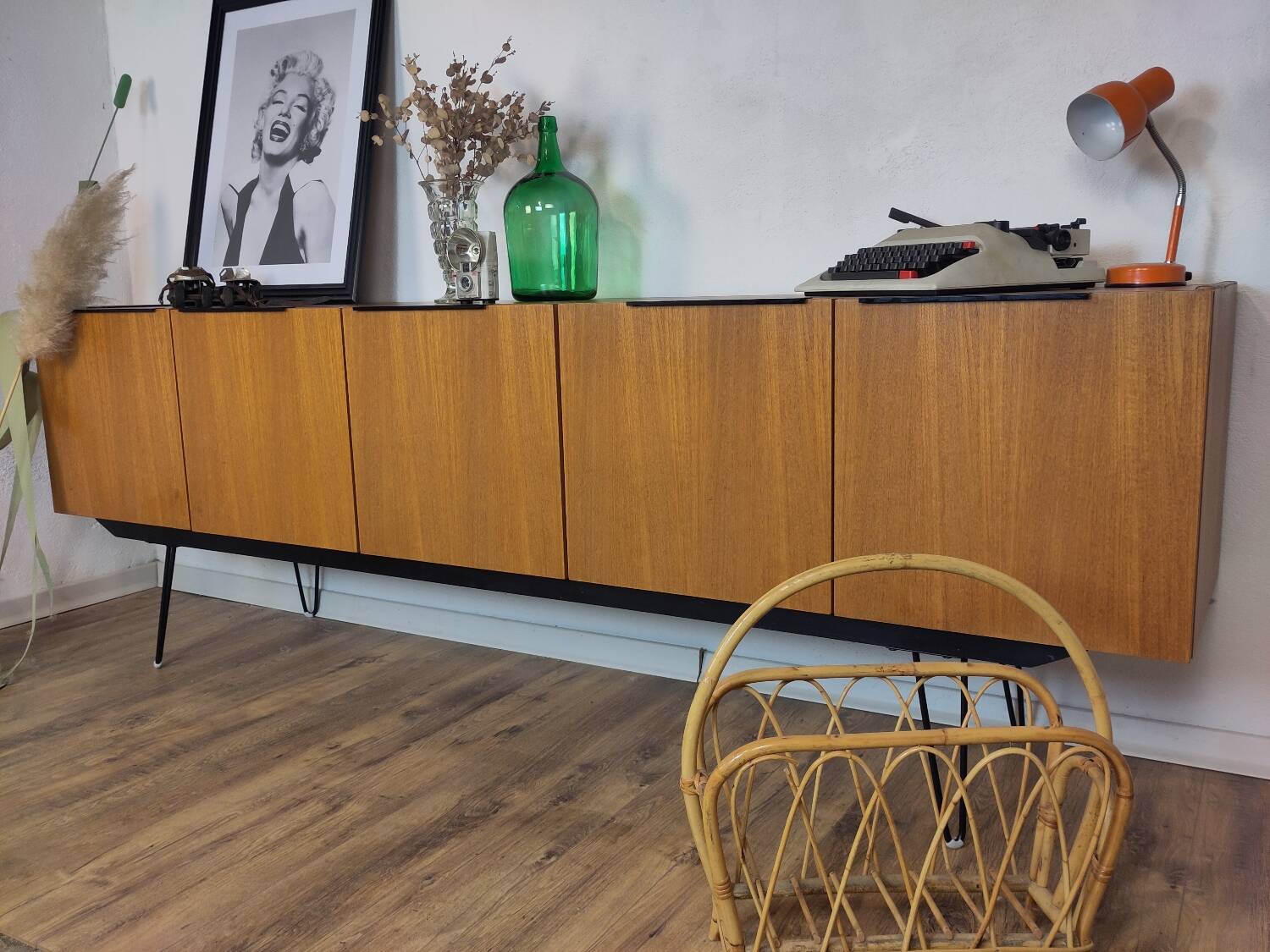 Scandinavian teak and metal sideboard