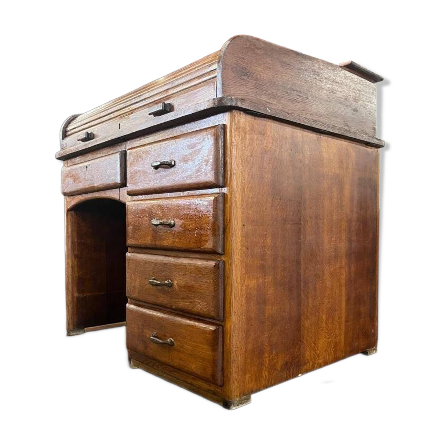 Vintage American desk with roller shutter