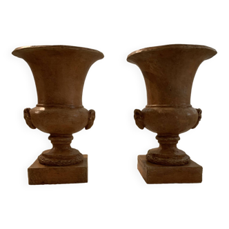 Pair of Medici terracotta vases mounted in lamps
