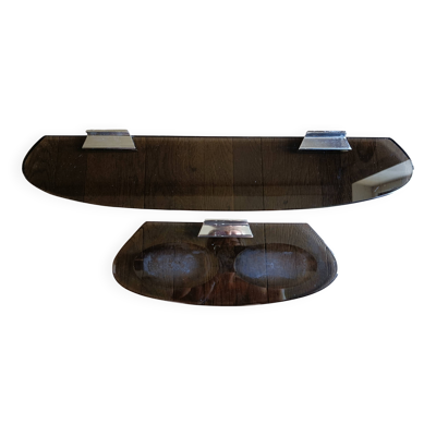 Ensemble salle de bain- vintage -Antonio Lupi /Cristal Luxor en verre fumé