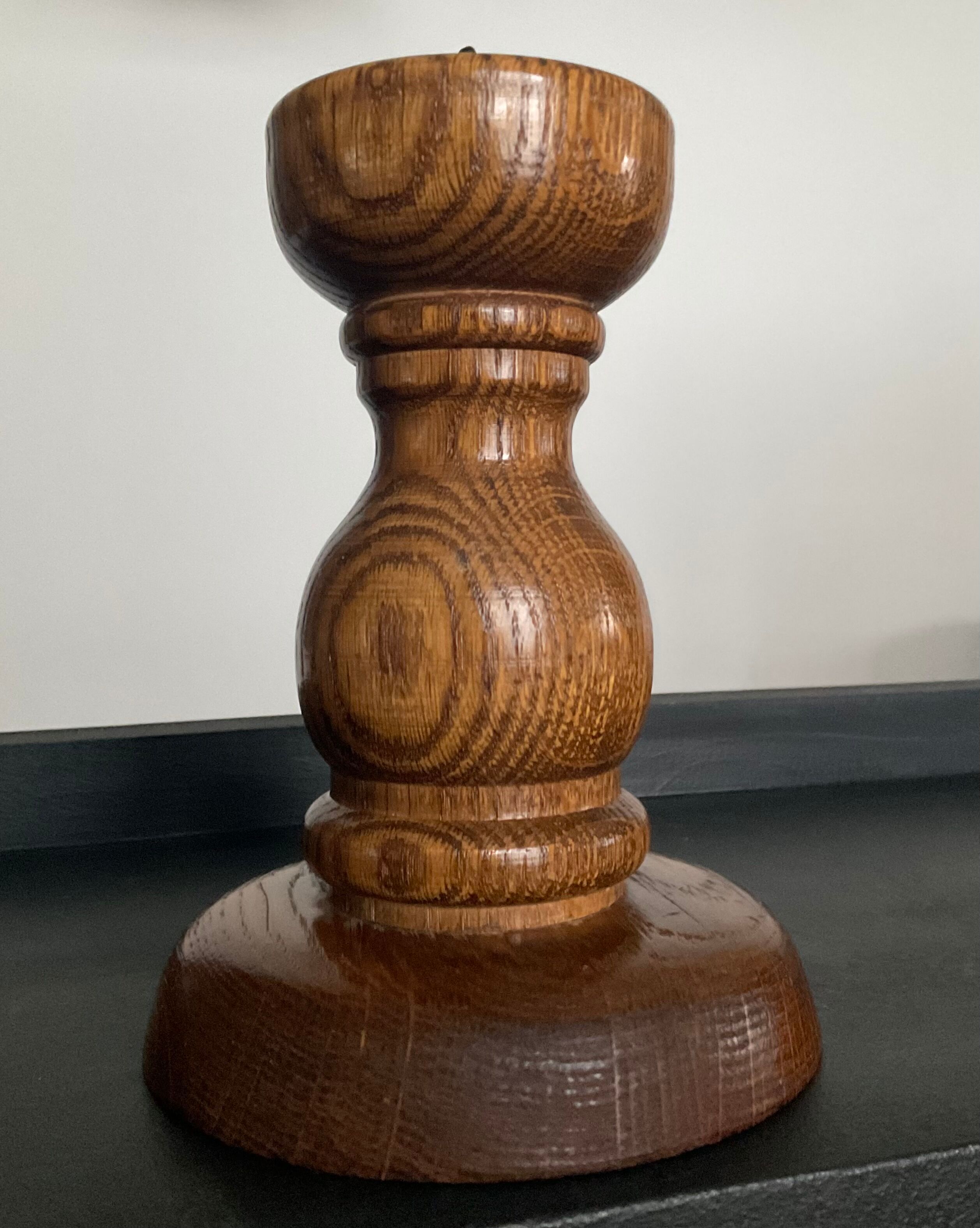 Vintage solid wood candle holder