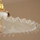Hanging lamp opaline undulating old lampshade white glass