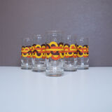 6 verres à boisson, années 70