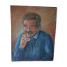 Tableau huile sur toile portrait d'homme