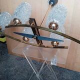 Lustre Arlus 6 feux en laiton doré, vers 1950