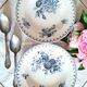 Antique deep plates in ironstone from Sarreguemines.
