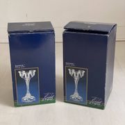 Pair of three-branch candlesticks in Arques crystal