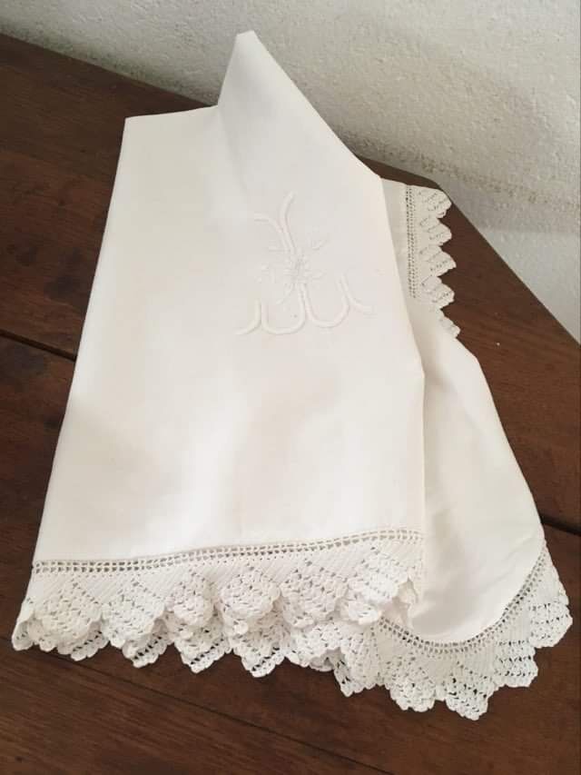 Taie d'oreiller coton et crochet