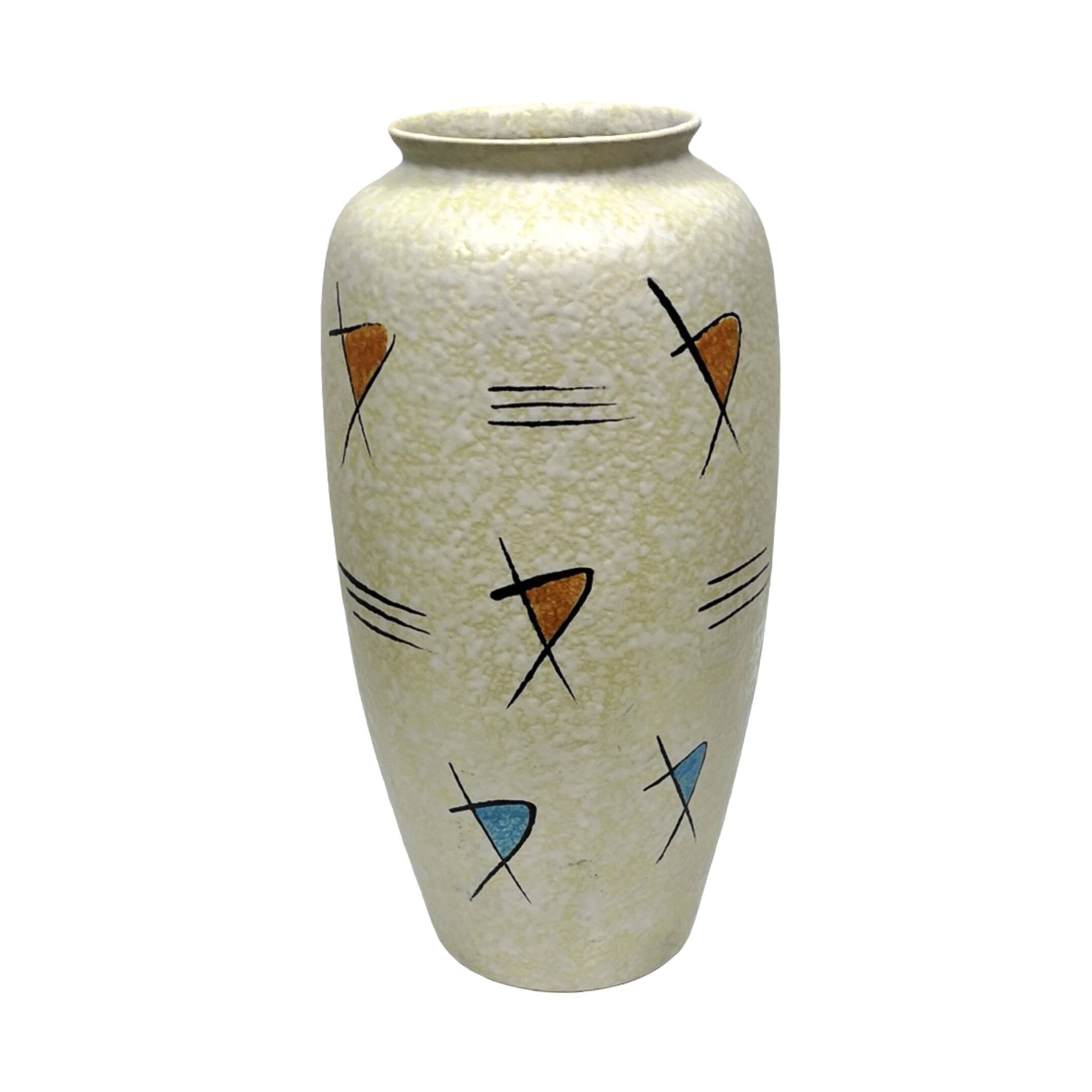 Bay Keramik West Germany Vintage Floor Vase 1960s Abstract New Look
