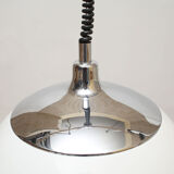 1970s ceiling light white plastic and chrome