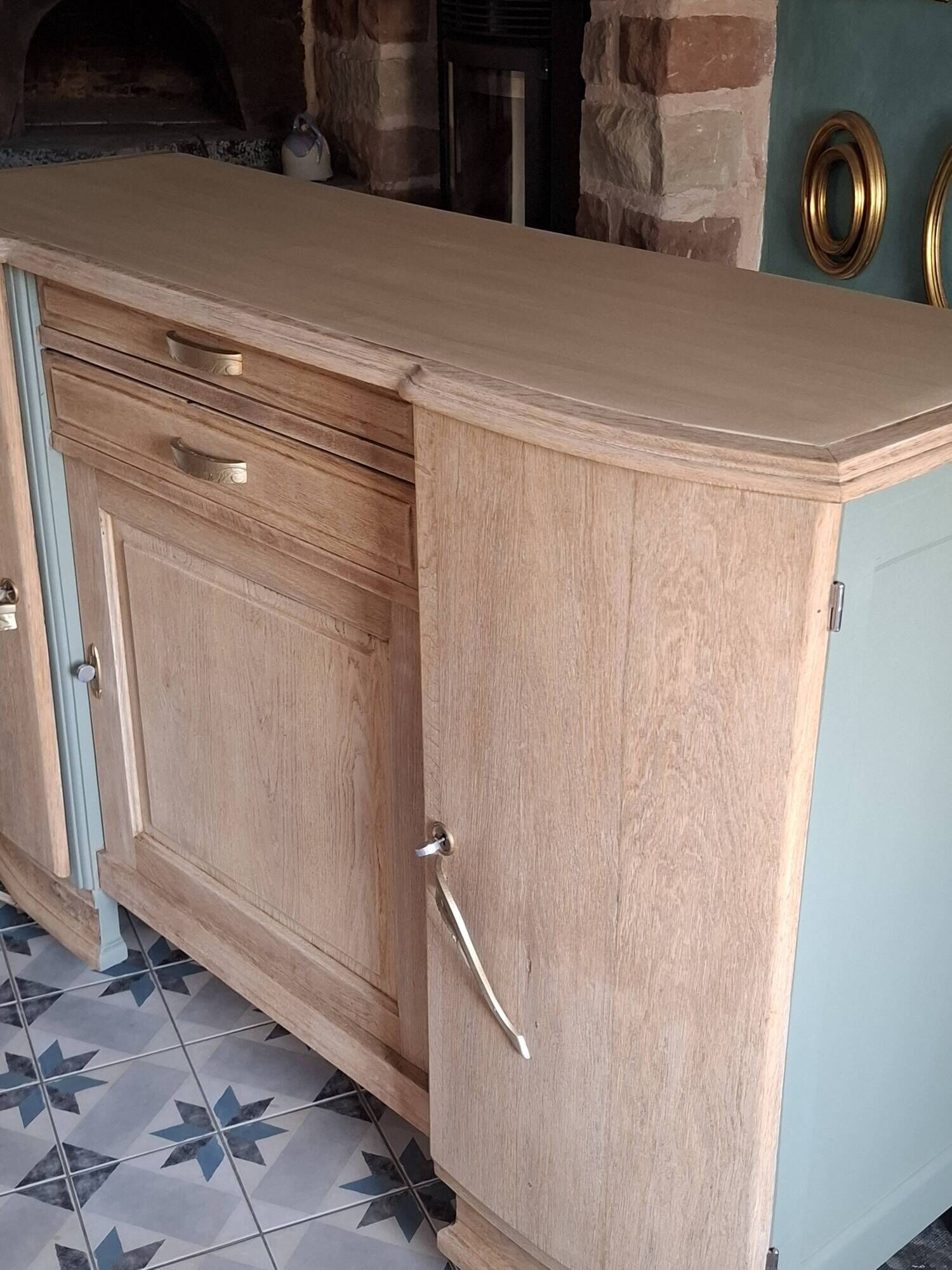 Art deco buffet in raw oak refurbished