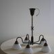 A modern Danish chandelier with 5 heads in opaline glass and brass, Art Deco, 1940s.