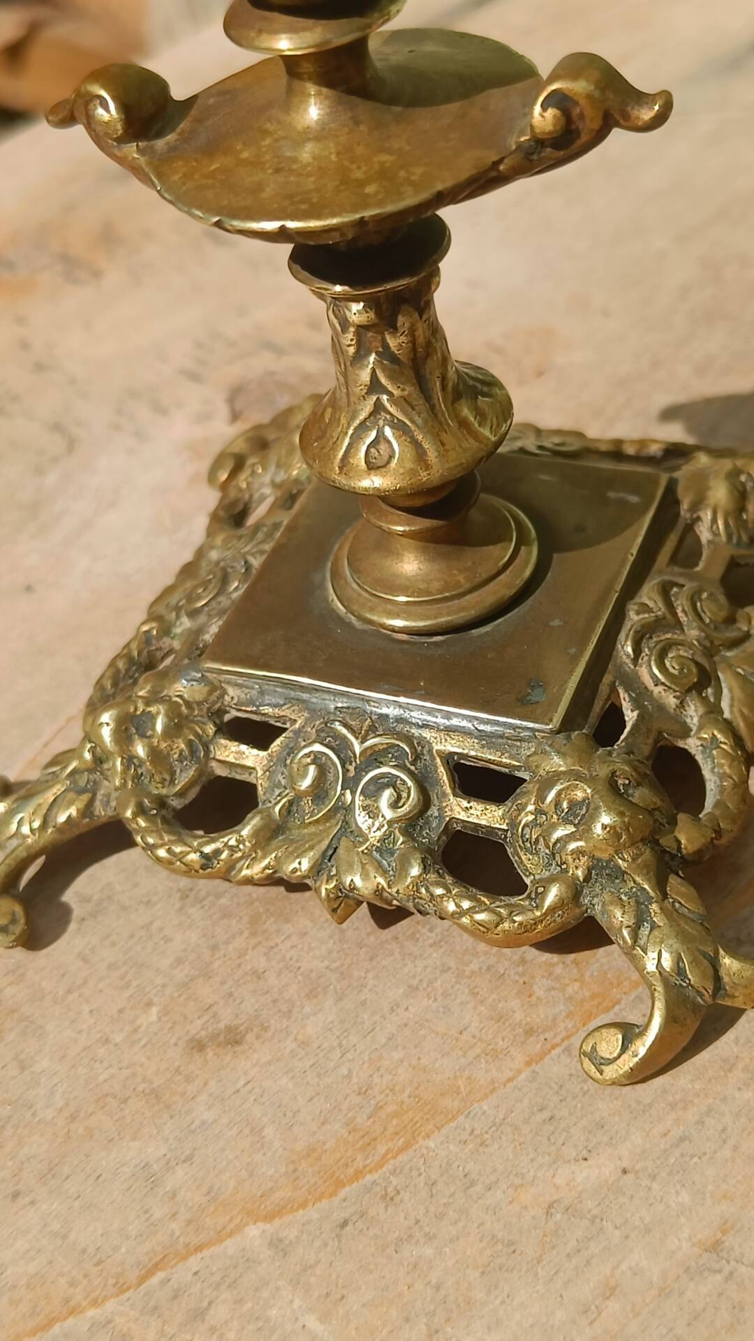 Pair of antique brass candlesticks – Napoleon III style