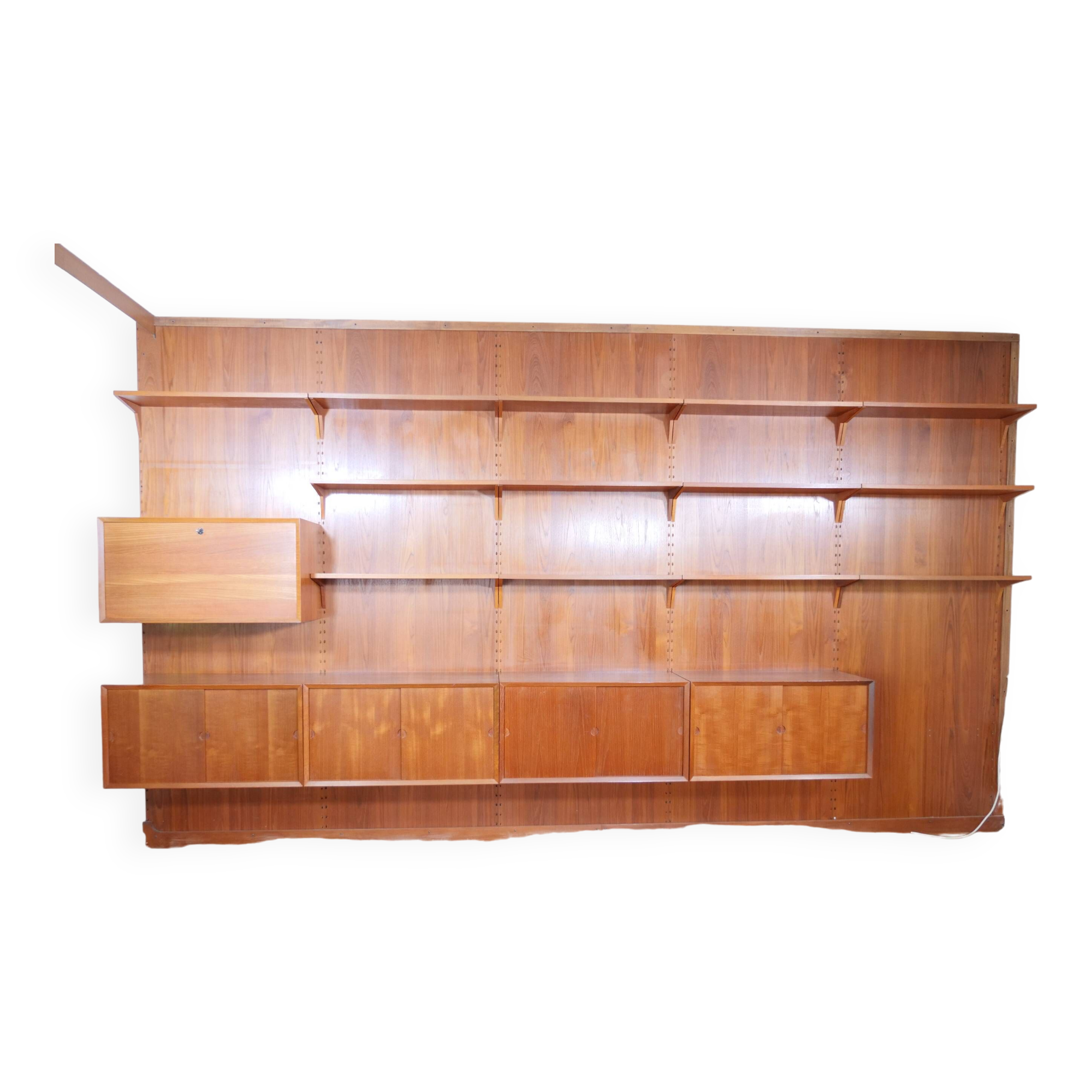 Modular teak shelving system by Poul Cadovius for Cado, 23 Set, 1960s