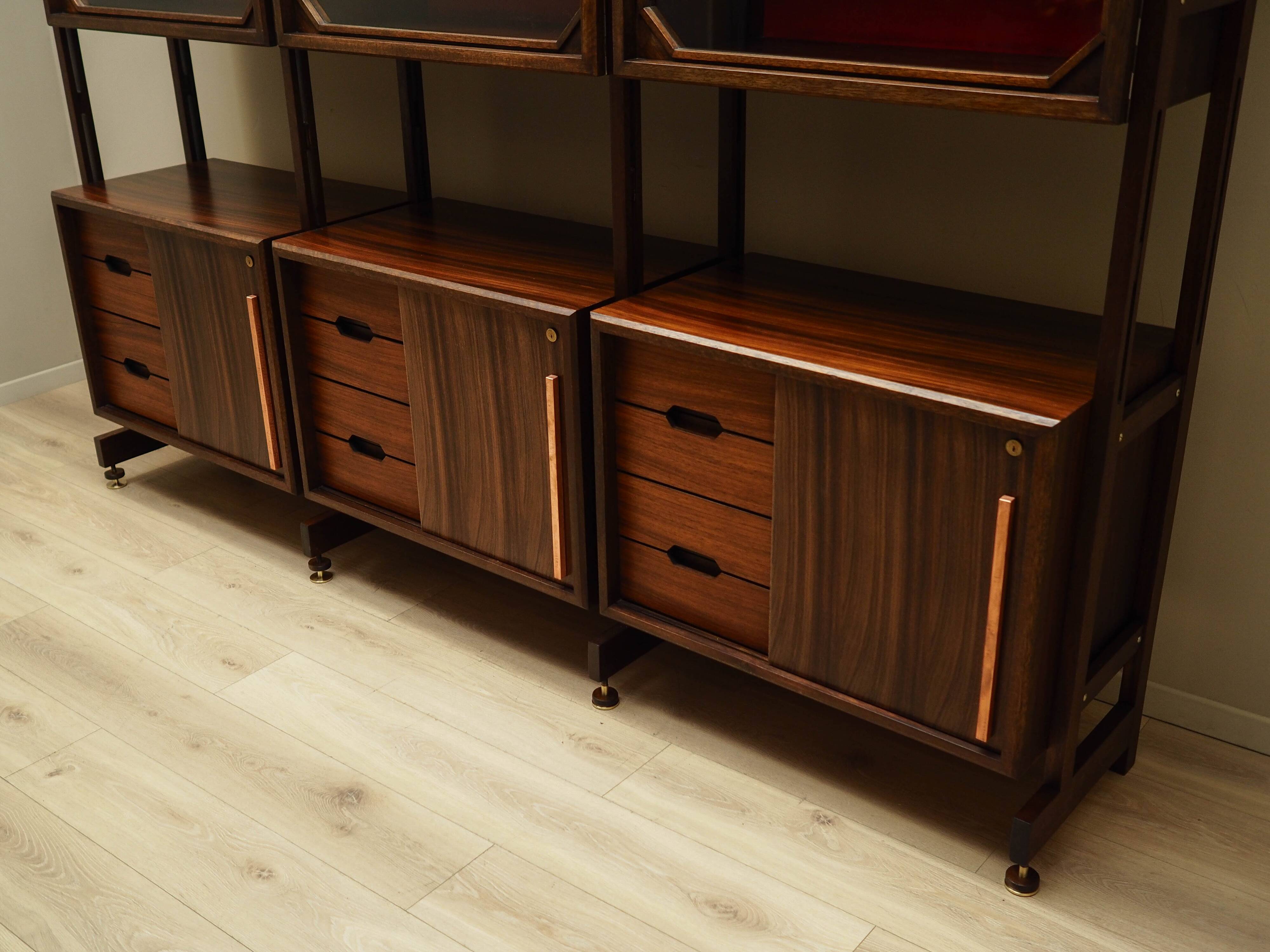 Rosewood modular shelving unit, Italian design, 1960s, production: Italy