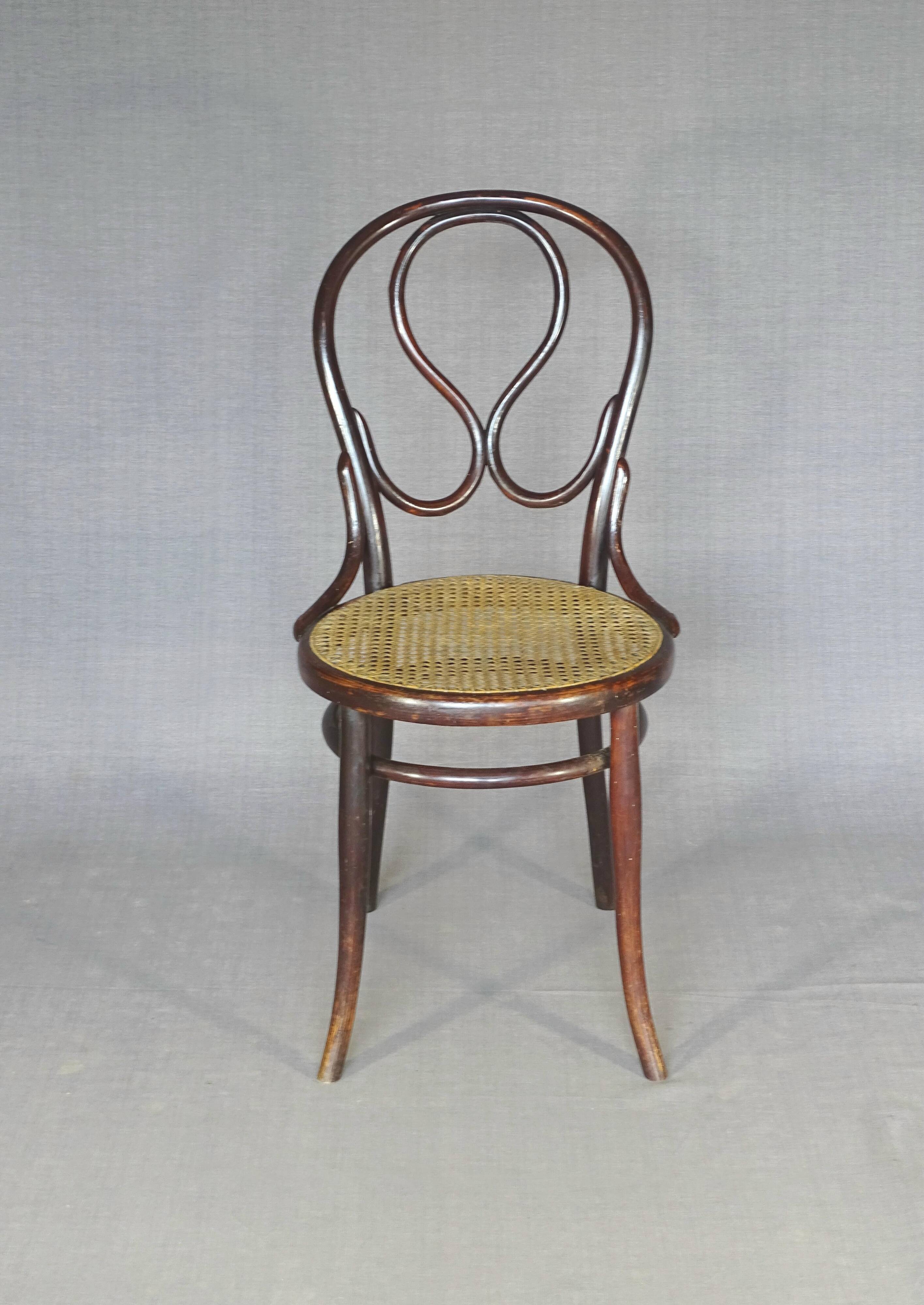 Bistro chair No. 20 by Thonet, in rosewood style, circa 1890.