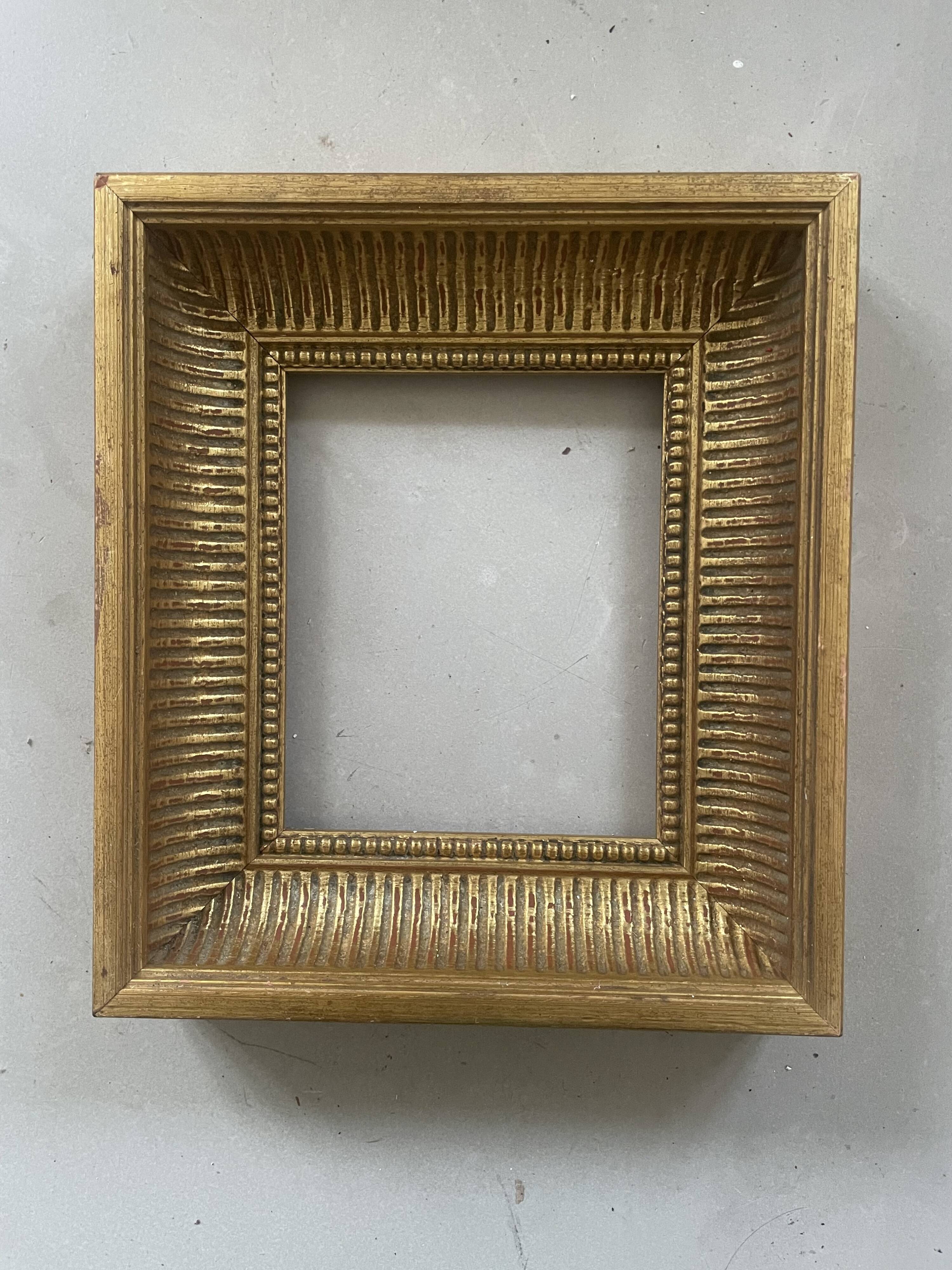 Thick old golden frame 26x23cm