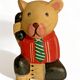 Bear 1985 light wood 17cm hand painted telephone deco toy old vintage statuette